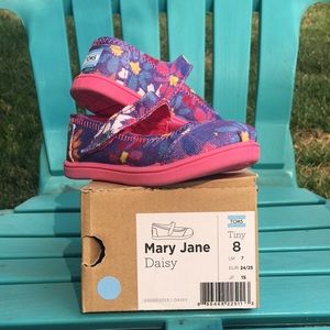 Toms floral print Mary Jane style toddler size 8